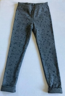 Dívčí zateplené legíny Topo in Fashion šedé s potiskem 