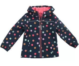Softshellová bunda Topo in Fashion potisk barevné puntíky
