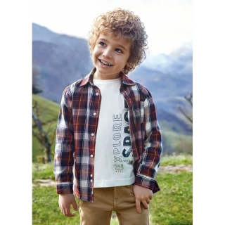 Chlapecká kostkovaná košile s dlouhým rukávem Mayoral 4185-63 velikost 134