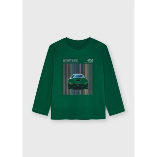 Chlapecké triko s autem s dlouhým rukávem Mayoral 4081-14 Kale