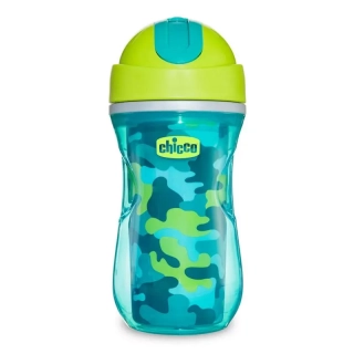 CHICCO Hrneček Sport termo s brčkem 266 ml 14m+ Zelený