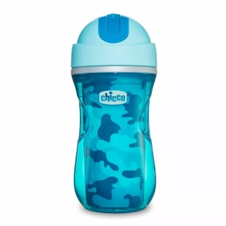 CHICCO Hrneček Sport termo s brčkem 266 ml 14m+ Modrý
