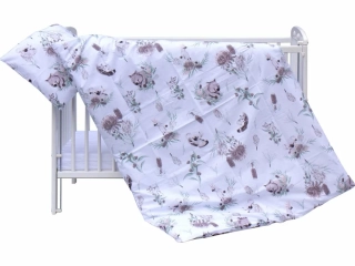 Povlečení do postýlky 2dílná - Scarlett Papoušek - šedá - 135 x 100 cm