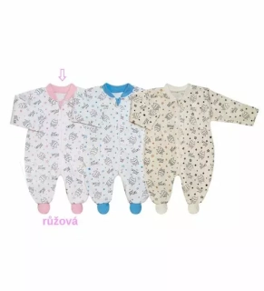 Overal bavlněný Sovičky růžové Baby Service