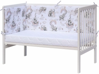 Mantinel do postýlky 4dílný - Scarlett Indi - 180 x 30 cm - šedý