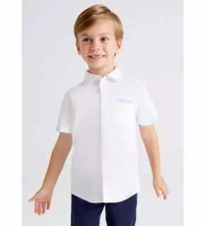 Chlapecká košile s krátkým rukávem Mayoral 3116-10 Blanco