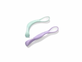 Elastické lžičky Babyono 2ks fialová/zelená
