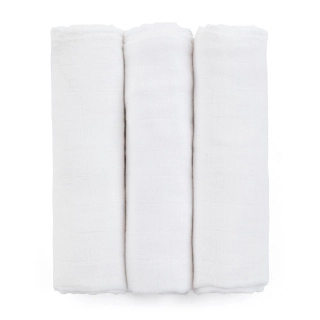 PETITE&MARS Sada plenek bambusová mušelínová 3ks 68x68 cm Moussy Total White