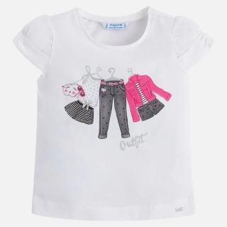 Dívčí triko krátký rukáv Mayoral 3002-23 Magenta