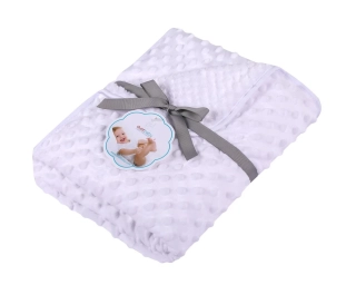 DuetBaby Dětská deka dvouvrstvá Minky 80x90cm bílá