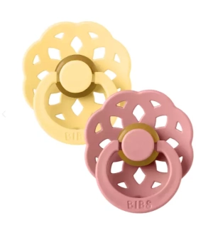 BIBS Boheme dudlíky z přírodního kaučuku 2ks  velikost 1 (0-6měs) Pale Butter/Dusty Pink