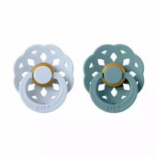 BIBS Boheme dudlíky z přírodního kaučuku 2ks velikost 2 (6-18měs) Baby Blue/Island Sea