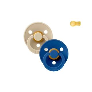 BIBS Colour dudlíky z přírodního kaučuku 2ks  velikost 1 (0-6měs) Vanilla/Cornflower