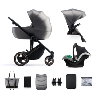 KINDERKRAFT SELECT Kočárek kombinovaný 3v1 Prime 2 Shadow Grey Premium
