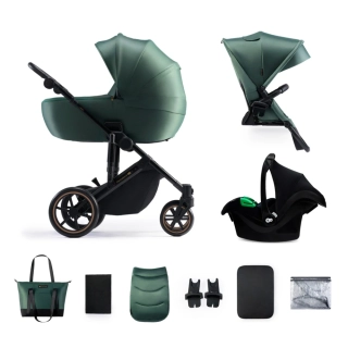 KINDERKRAFT SELECT Kočárek kombinovaný 3v1 Prime 2 Dark Green Premium