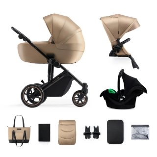 KINDERKRAFT SELECT Kočárek kombinovaný 3v1 Prime 2 SandRose Beige Premium