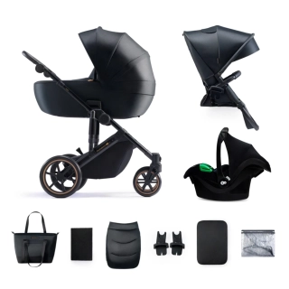 KINDERKRAFT SELECT Kočárek kombinovaný 3v1 Prime 2 Venezian Black Premium