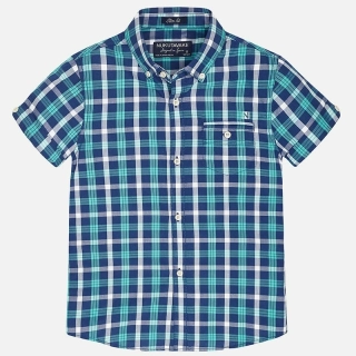 Chlapecká košile krátký rukáv Mayoral 6131-93 Atlantico