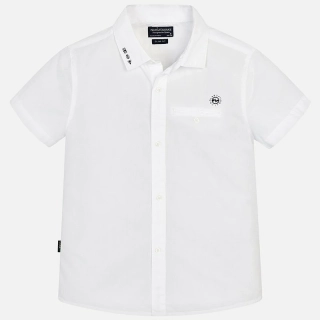 Chlapecká košile krátký rukáv Mayoral 6124-14 Blanco