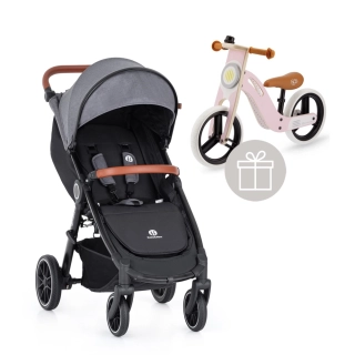 PETITE&MARS Kočárek sportovní Street+ RWS Oak Ultimate Grey Complete + odrážedlo Uniq Pink