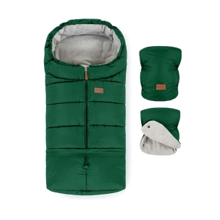 PETITE&MARS Zimní set fusak Jibot 3v1 + rukavice na kočárek Juicy Green