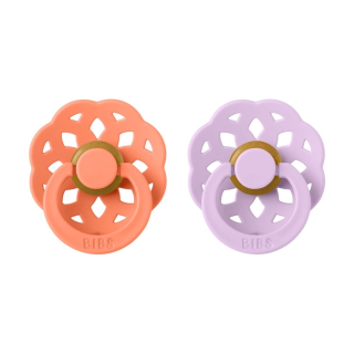 BIBS Boheme dudlíky z přírodního kaučuku 2ks  velikost 1 (0-6měs) Papaya/Violet Sky