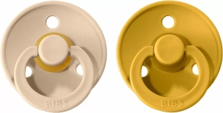 BIBS Colour dudlíky z přírodního kaučuku 2ks  velikost 1 (0-6měs) Vanilla/Mustard
