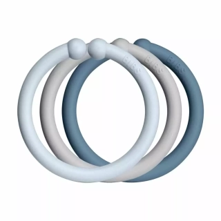 BIBS kroužky Loops 12ks Baby Blue/Cloud/Petrol