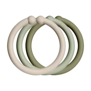 BIBS kroužky Loops 12ks Vanilla/Sage/Olive