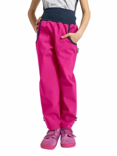 Dětské softshellové kalhoty Unuo s fleecem Basic fuchsiová