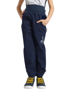 Dětské softshellové kalhoty Unuo s fleecem Basic Tm.modročerná