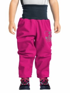 Batolecí softshellové kalhoty Unuo s fleecem Basic, fuchsiová