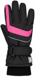 Dětské prstové rukavice Loap Rumba Black-Pink