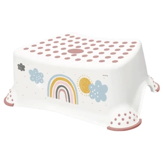 Stupínek k WC/umyvadlu Keeeper "Rainbow", Bílá