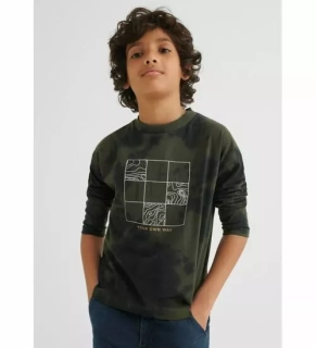 Chlapecké batikované triko dlouhý rukáv Mayoral 7005-83 zelené