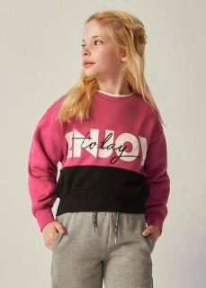 Dívčí mikina Crop top Mayoral 7406-72 Magenta