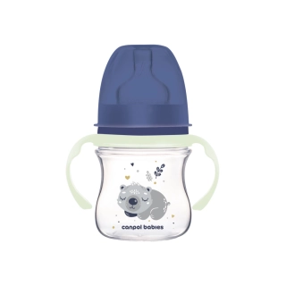 Canpol babies Antikoliková lahev EasyStart se svítícími úchyty SLEEPY KOALA 120ml modrá