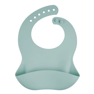 Canpol babies Silikonový bryndák s kapsou zelený