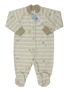 Overal  na spaní proužky a hvězdičkami béžový Autex baby