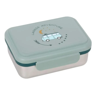 Krabička na svačinu Lässig Lunchbox Stainless  Adventure steel bus