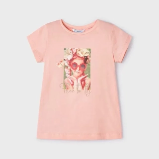 Dívčí tričko krátký rukáv Mayoral  3090-49 růžové