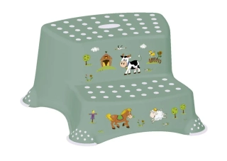 Dvojstupínek k WC/umyvadlu Keeeper "Funny Farm", Zelená