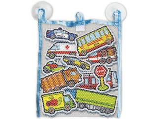 Vodolepky Moje první auta pěnová sada se síťkou 12ks v krabici