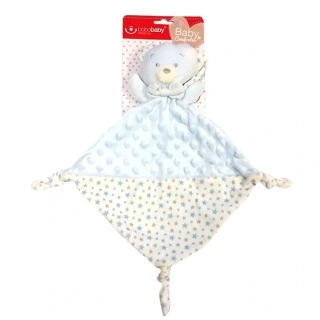 Usínáček-mazlíček Medvídek s čepičkou modrý Bobobaby