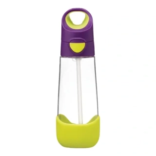 b.box Lahev na pití s brčkem 600 ml - Fialová/Zelená