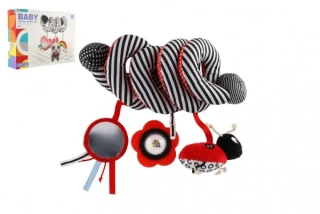  Závěs/Spirála na postýlku plyš s chrastítky v krabici 33x25x8cm 0m+