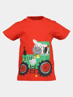 Chlapecké tričko krátký rukáv Traktor a zvířátka Blue Seven 928146 červené
