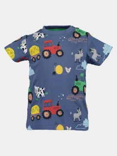 Chlapecké tričko krátký rukáv Traktor a zvířátka Blue Seven 928146 modré