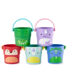 SKIP HOP Zoo hračka do vody kbelíky Stack&Pour 5ks 9m+