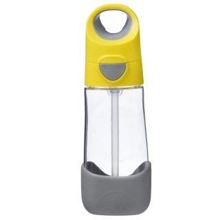 b.box Lahev na pití s brčkem 450 ml - Žlutá šedá